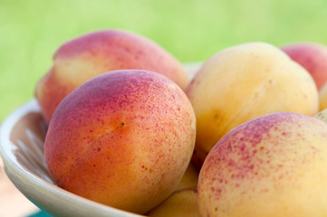 Ripe apricots close-up.