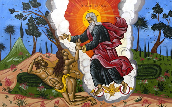 God creating Adam and Eva