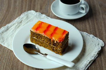 Cake with custard cream