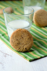 Nut cookies and milk