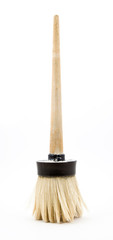 Big old round brush with a wooden handle