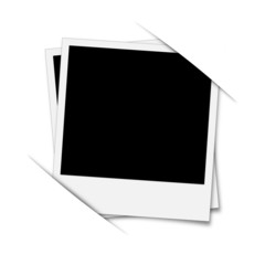 Polaroids eingeklemmt in Schlitze - Foto Bilderrahmen