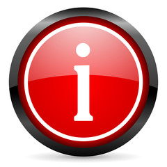 information round red glossy icon on white background