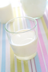 Fresh milk in the glass