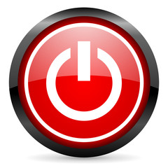 power round red glossy icon on white background