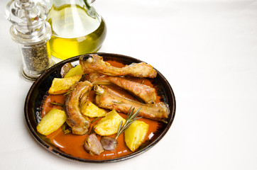 Pork ribs with baked potatoes