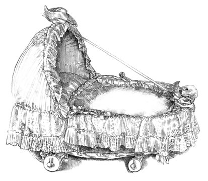 Cradle - Berceau - Wiege - 19th century