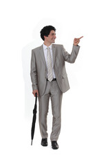 Businessman with umbrella