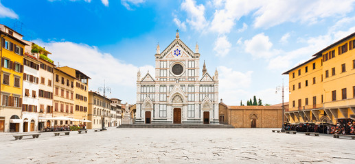 Basilica di Santa Croce in Florence, Tuscany, Italy - obrazy, fototapety, plakaty