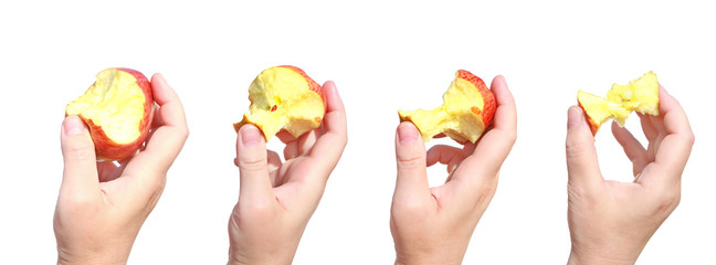 Stages of eating apple