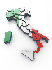 Map of Canada in national flag colors