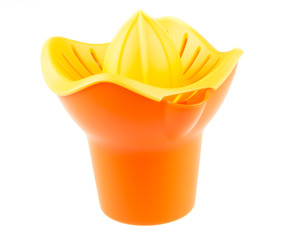 Orange plastic lemon squeezer