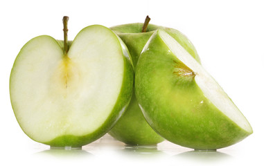 Corazón de manzana verde.