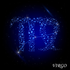 Sign of the zodiac - Virgo. Composed of stars.