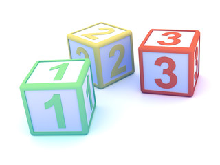 Number blocks 123 scattered