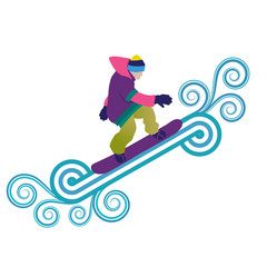 Fototapeta premium Snowboarder jumping through air