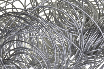 Steel wire, abstract network on white background