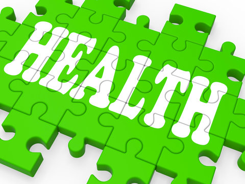 Health Puzzle Shows Medical Care