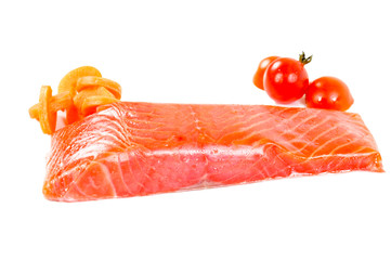 Salmon on white