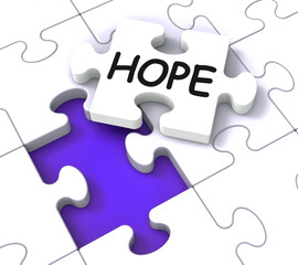 Fototapeta premium Hope Puzzle Showing Faith And Prayers