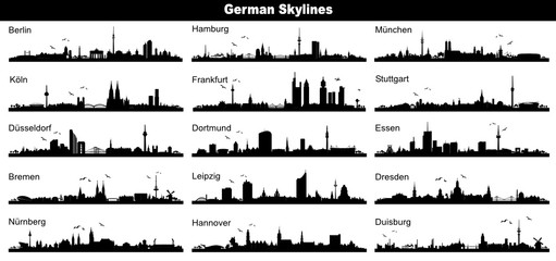 Fototapeta premium German Skylines - black