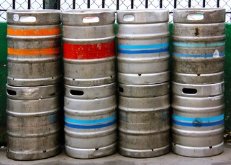 Stack of Beer Kegs