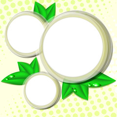 Abstract background with green leaves