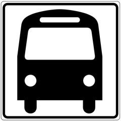 Schild wei&szlig; - Bus