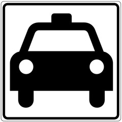 Schild weiß - Taxi