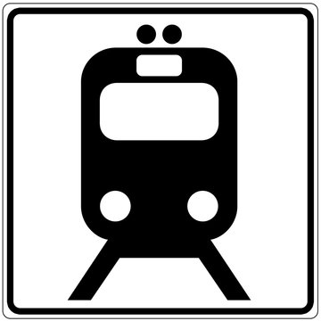 Schild wei&szlig; - Bahn