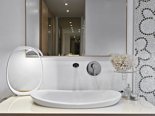 dettaglio del lavabo in un bagno moderno