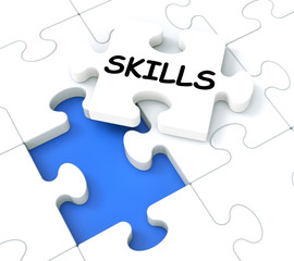 Fototapeta premium Skills Puzzle Shows Aptitudes And Talents
