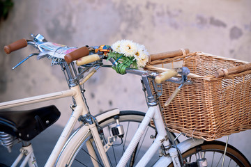 White Bicycles with Basket