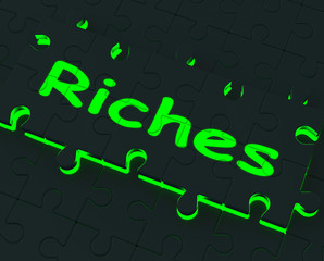 Riches Puzzle Showing Wealth And Big Earnings