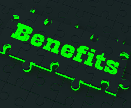 Benefits Puzzle Showing Monetary Compensation