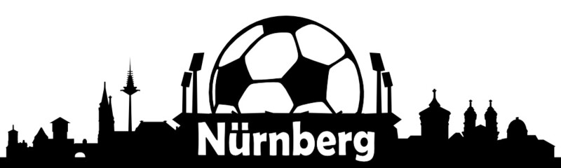 Nürnberg Skyline Fussball - obrazy, fototapety, plakaty
