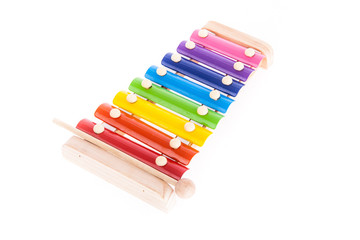Colorful child wooden xylophone