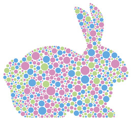 Bunny Rabbit in Pastel Polka Dots