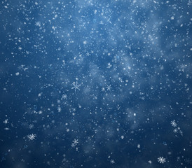 The winter background, falling snowflakes