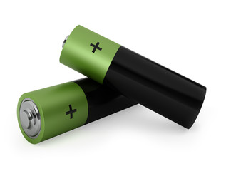 two green batteries
