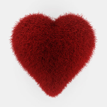 red fur heart