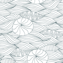 Abstract seamless pattern. Marine background