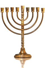 Hanukkah menorah isolated on white background © BrAt82