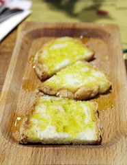 Italian bruschetta with olive oil