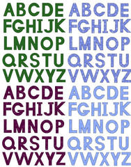 alphabet with christmas pattern