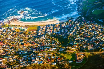 Cercles muraux Afrique du Sud Camps Bay aerial