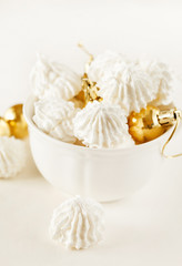 meringue cookies on Christmas table