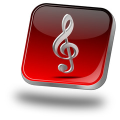 Fototapeta premium Button mit Notenschlüssel