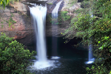 haew suwat waterfall in kao yai national park thailand