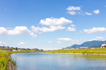 river and the sky of early autumn